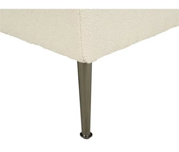 Chaise-longue à esquerda em tecido bouclé branco creme RIOM