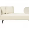 Chaise-longue à esquerda em tecido bouclé branco creme RIOM