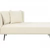Chaise-longue à esquerda em tecido bouclé branco creme RIOM