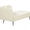 Chaise-longue à esquerda em tecido bouclé branco creme RIOM
