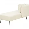Chaise-longue à esquerda em tecido bouclé branco creme RIOM