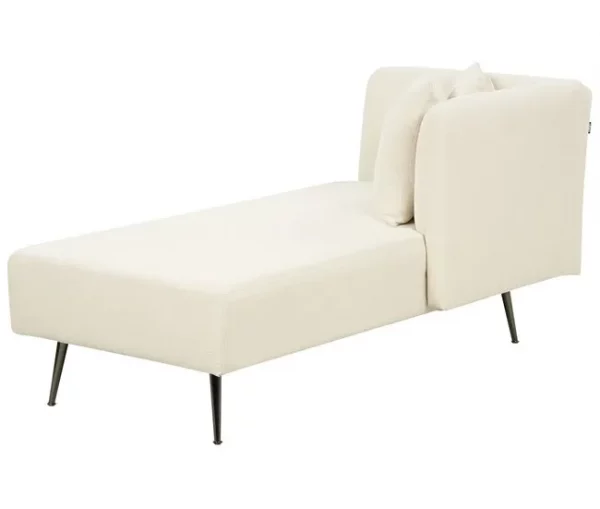 Chaise-longue à esquerda em tecido bouclé branco creme RIOM