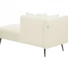 Chaise-longue à esquerda em tecido bouclé branco creme RIOM