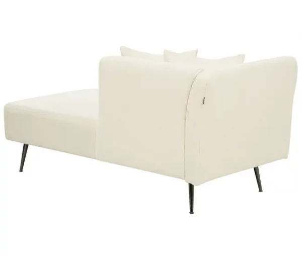 Chaise-longue à esquerda em tecido bouclé branco creme RIOM