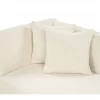 Chaise-longue à esquerda em tecido bouclé branco creme RIOM