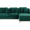 Ecksofa L OSLO Samtstoff grün CH