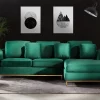 Ecksofa L OSLO Samtstoff grün CH