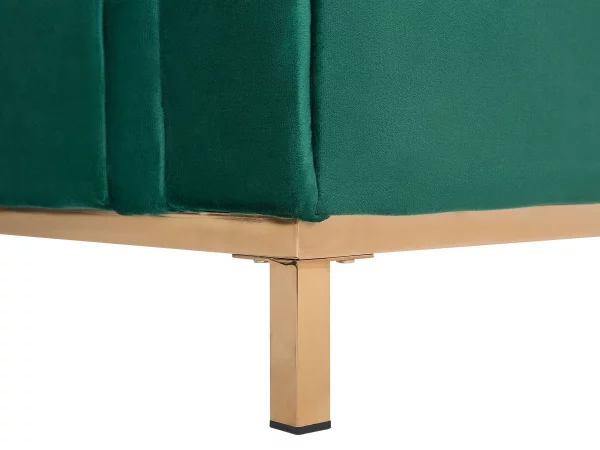 Ecksofa L OSLO Samtstoff grün CH