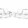 Sofa Set, VOGAR, light brown DEF