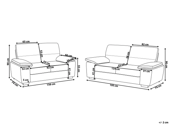 Sofa Set, VOGAR, light brown DEF
