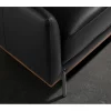 Sofá chaise longue esquerdo em pele preta