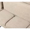 Sofá de canto 3 lugares em tecido chenille creme à direita SERSAN