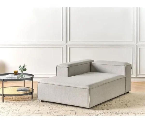 Chaise-longue à direita em tecido cinzento claro ARDAL
