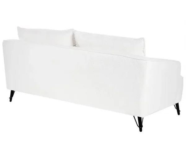 Sofá de 3 lugares em tecido bouclé branco HOBRO