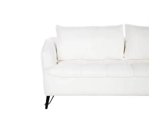 Sofá de 3 lugares em tecido bouclé branco HOBRO