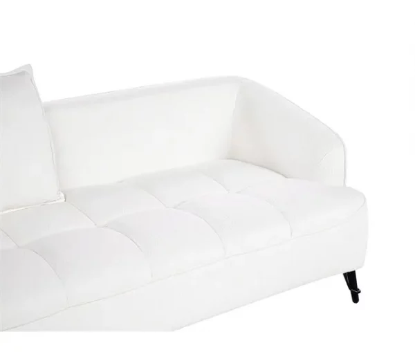 Sofá de 3 lugares em tecido bouclé branco HOBRO