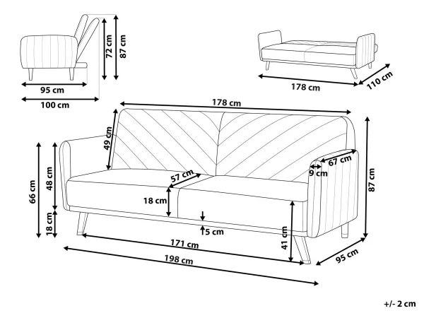 3-Sitzer SENJA beige CH
