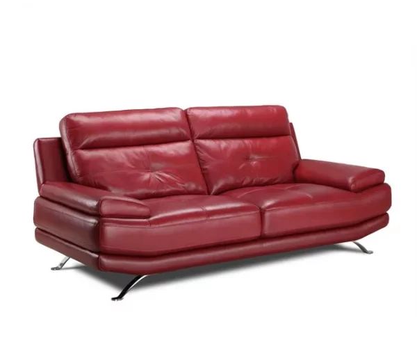 Sofá de pele 3 lugares cor vermelho HAWAI