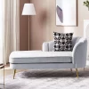 Chaiselongue ALLIER hellgrau rechtsseitig DEF