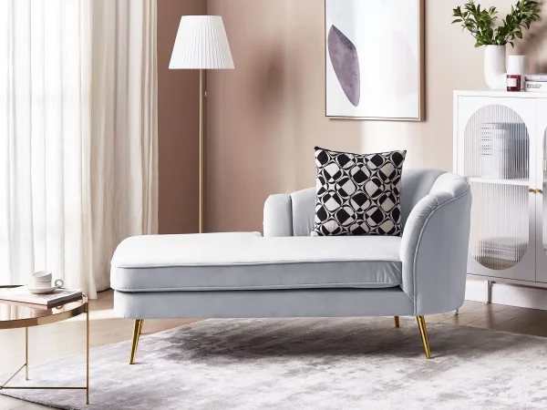Chaiselongue ALLIER hellgrau rechtsseitig DEF