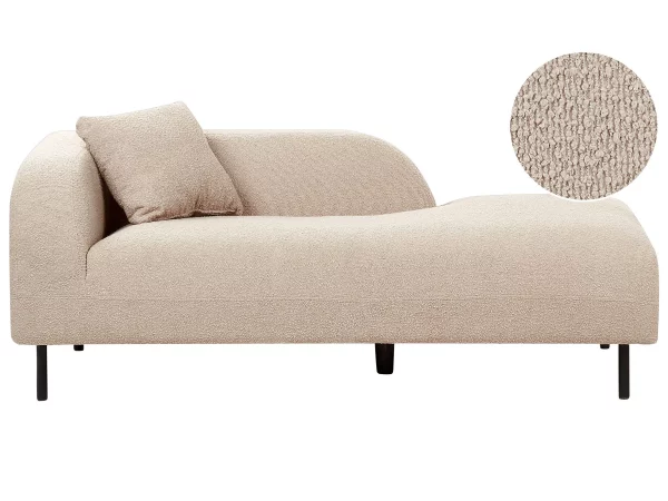 Chaise lounge taupe boucle left LE CRAU DEF