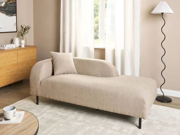 Chaise lounge taupe boucle left LE CRAU DEF