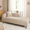 Chaise lounge taupe boucle left LE CRAU DEF