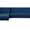 Sofa links/rechts ABERDEEN Samt Marineblau CH