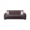 Sofá-cama Dababi, sofá-cama container de 3 lugares com 2 almofadas incluídas, Sofá da sala em tecido acolchoado com abertura click-clac, 224x85h87 cm, Cinza claro