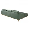 Sofá chaise longue esquerdo em pele verde