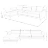 Sofá chaise longue esquerdo em pele verde