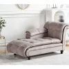 Chaise-longue à direita em tecido taupe LORMONT