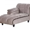 Chaise-longue à direita em tecido taupe LORMONT