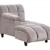 Chaise-longue à direita em tecido taupe LORMONT