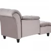 Chaise-longue à direita em tecido taupe LORMONT