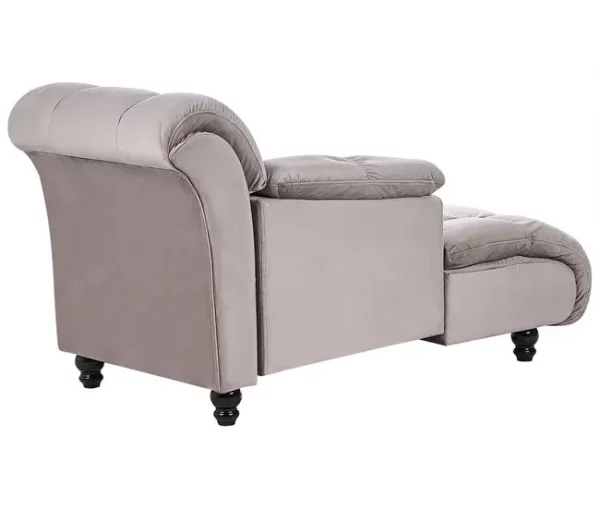 Chaise-longue à direita em tecido taupe LORMONT