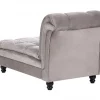 Chaise-longue à direita em tecido taupe LORMONT