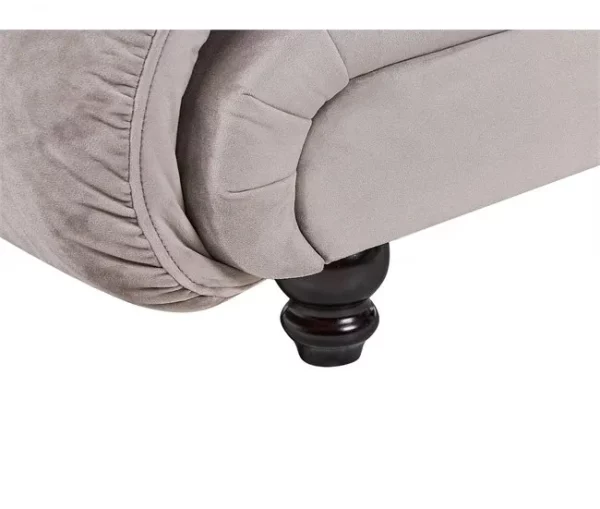 Chaise-longue à direita em tecido taupe LORMONT