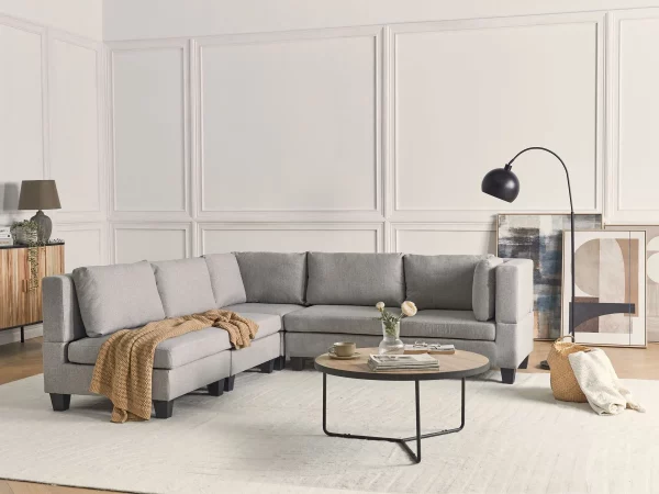 5-Seater Modular Right Corner Sofa UNSTAD Light Grey DE