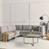 5-Seater Modular Right Corner Sofa UNSTAD Light Grey DE