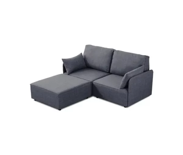 Sofá modular con chaiselongue 2 plazas con brazo Cubiq Gris 186 x 93 x 183 cm