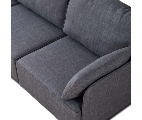 Sofá modular con chaiselongue 2 plazas con brazo Cubiq Gris 186 x 93 x 183 cm
