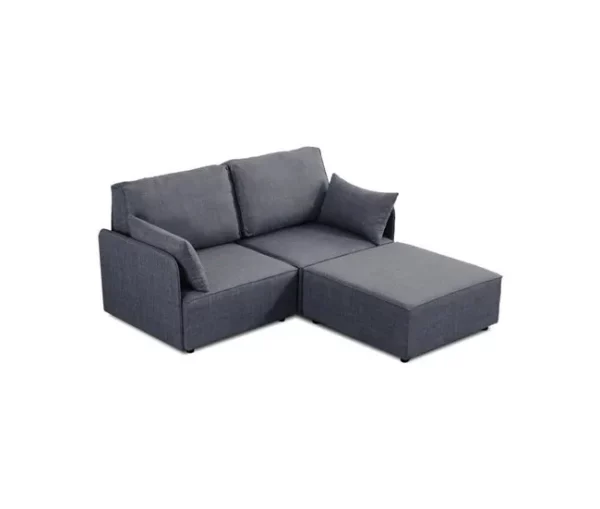 Sofá modular con chaiselongue 2 plazas con brazo Cubiq Gris 186 x 93 x 183 cm