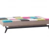 Sofá-cama em tecido multicolor LEEDS