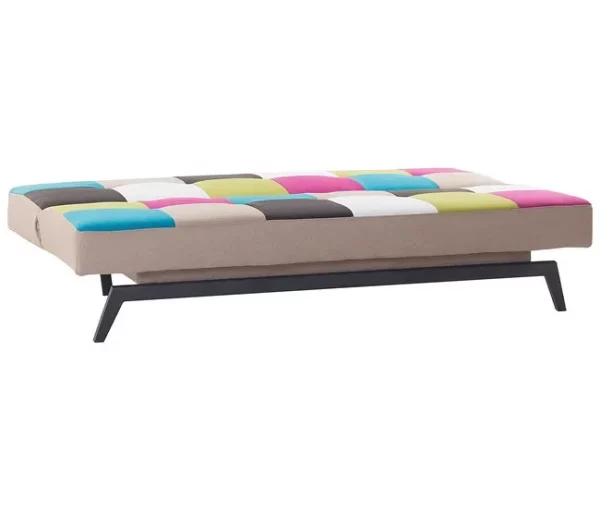Sofá-cama em tecido multicolor LEEDS