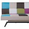 Sofá-cama em tecido multicolor LEEDS