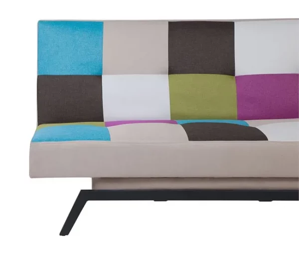 Sofá-cama em tecido multicolor LEEDS