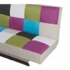 Sofá-cama em tecido multicolor LEEDS