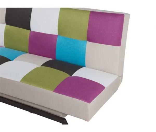 Sofá-cama em tecido multicolor LEEDS