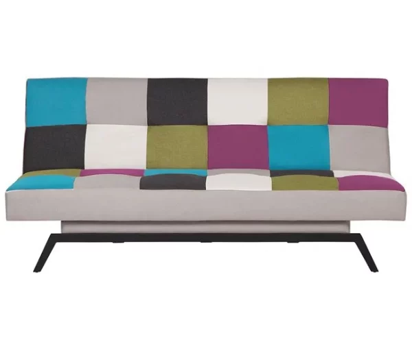 Sofá-cama em tecido multicolor LEEDS